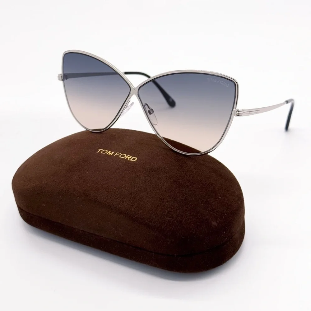 NEW TOM FORD TF569 16B SILVER WOMEN SUNGLASSES ELISE-02 FT0569/S 16B EYEWEAR - Picture 2 of 11